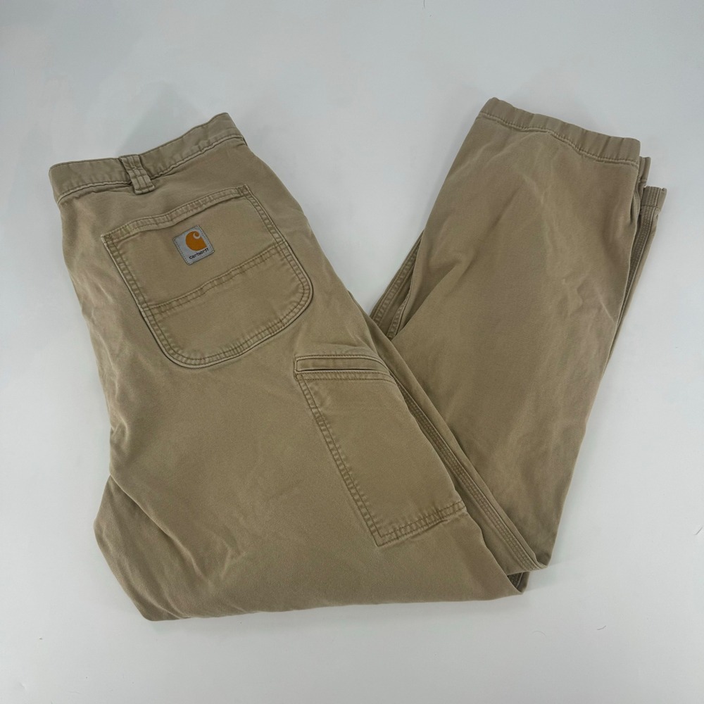 Carhartt Relaxed Fit Canvas Carpenter Pants Tan Khaki 40x32 Workwear Mens
